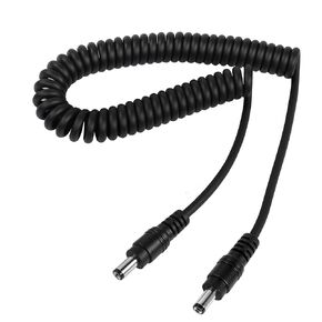 RIIEYOCA DC 5.5mm x 2.1mm Male to Male Plug Power Coiled Cable，DC 5.5 x 2.1 mm Spring Cord for LED Strip, CCTV, Stretched up to 1.5M(MM)