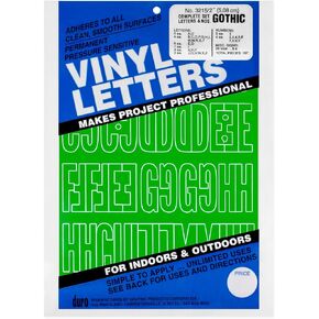 حروف وأرقام من الفينيل لاصقة دائمة من Graphic Products (167/عبوة)، 2 بوصة، أخضر (D3215-GREEN)