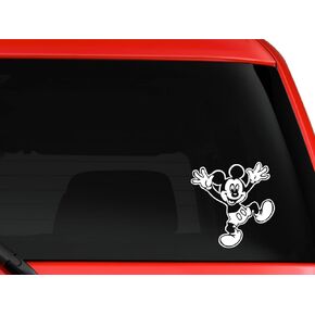 Mickey Dancing Funny Kids Car Truck Bumper Laptop Window Helmet Tumbler Die Cut Vinyl Decal Sticker (White, 6")