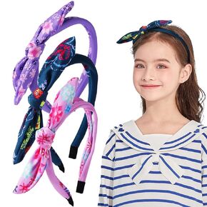 Bow Headbands for Kids Girls 3Pcs Cute Rabbit Ears Hair Bows Head Bands Floral knot Hairbands for Little Toddler Girl Women Party Hair Accessories