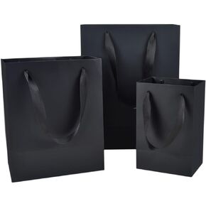 HUAPRINT White Paper Bags,White Gift Bags,Shopping Bags with Handles,30 Pack Kraft Bags Assorted Sizes,5.25X3.75X8 & 8X5X10 & 10X5X13,10 Pcs Each,Retail Bags,Merchandise Business Bags
