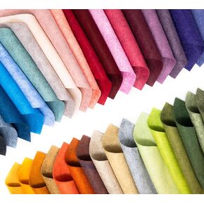 Merino Wool Blend Felt, 35 Pieces, Assorted Heathered Colors, Made in USA, Crafting and Sewing (6""X12"")