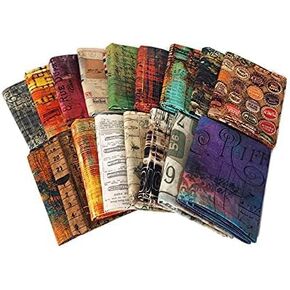 10 Fat Quarters - Tim Holtz Eclectic Elements & Abandoned Assorted Free Spirit Maps Rulers Numbers Charts Classic Quality Quilters Cotton Fabrics Fat Quarter Bundles Pre-cuts M222.17
