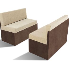 Nuanchu 2 Sets 40 Inch RV Dinette Cushions with Foam includes 2 Booth Seats and 2 Backrests Replacement Camper Cushions for RV Dinette Trailer Bed, Oatmeal