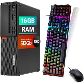 Lenovo ThinkCentre M700 SFF PC Desktop Computer, Intel Core 6th 3.7GHz, 16GB RAM, 512GB SSD, DVD, RGB Keyboard&Mouse, Windows10 Pro (Renewed)