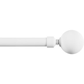 3/4-Inch Curtain Rod- Decorative Ball Finials & Hardware- for Home Decor in Bedroom, Living Room & Kitchen- 48-84-Inch by Lavish Home (White)