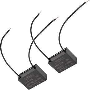 Canamax متين CBB61 2 سلك 4.5 فائق التوهج 450 فولت تيار متردد 50/60 هرتز مكثف مروحة السقف 47x29x18 مم - متوافق مع مولد محرك مضخة المياه لغسالة المروحة الكهربائية - حزمة من 2 in Kuwait