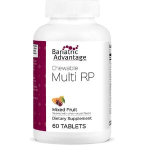 Bariatric Advantage Chewable RP Multivitamin - for Bariatric Surgery Patients - with Iron, Copper, Vitamin C, A, Zinc & More - 100% DV of 18 Nutrients - 60 Count - Mixed Fruit