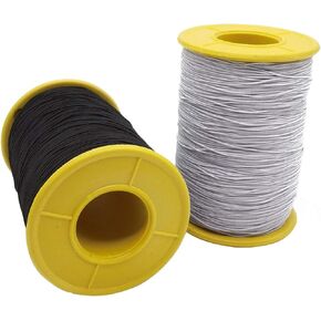 YOOHUA 2PCS 0.5mm Thickness 547 Yard Elastic Thread (Black and White)