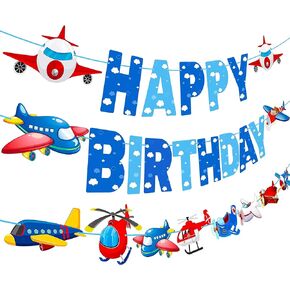 Airplane Birthday Party Banners Airplane Birthday Party Decorations 3Pcs Aircraft Cutout Banners Aviation Party Hanging Decorations for Plane Theme Baby Shower Supplies