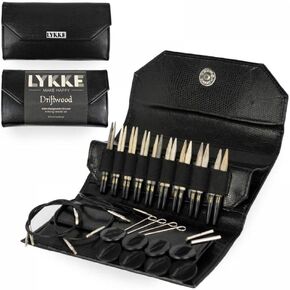 Lykke 3.5" Driftwood Interchangeable Gift Set in Black Faux Leather Pouch