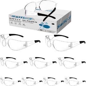 Safety Glasses Ansi Z87.1 Clear Safety Glasses Bulk Impact Resistant Lens Protective Eyewear for Men Women