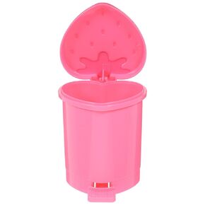 Kichvoe Strawberry Trash Can Cute Trash Can Desktop Trash Can Mini Pink Garbage Can Strawberry Countertop Wastebasket for Desk Bathroom Bedroom Kitchen Office,10.5X9X9CM