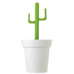 Vigar Cactus Bathroom Bin, 3 Liter Waste Basket or Countertop Storage Container with Lid and Cactus-Shaped Handle, Eco-Friendly Bioplastic, Removable Inner Bin