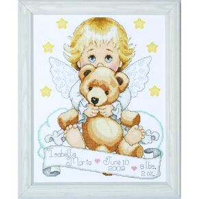 Tobin Heavenly Angel, 11 x 14 Cross Stitch Kit, by The Yard, Multicolor, 14 Count