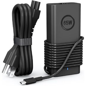 65W Dell USB-C Laptop Charger for DELL XPS 13 9250 9360 9365 9370 9380 9350 9550 Latitude 5000 7275 7370 5420 5285 5290 5520 Included Power Cord
