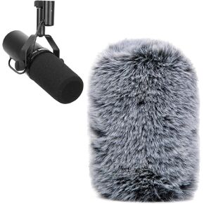 SUNMON Pop Filter for Shure SM7B Microphone, Furry Microphone Cover Wind and Noise Reduction, Microphone Covers Foam Compatible with Shure SM7DB