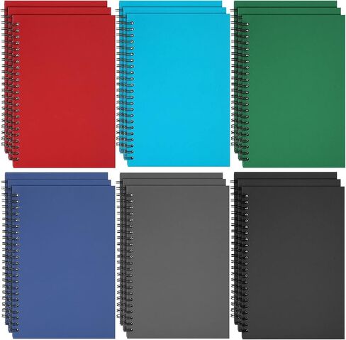 18 Packs A5 Spiral Notebook Students Ruled Spiral Notebooks Hard Cover Spiral Journal College Ruled Notepad Lined Travel Writing Notebooks Office Business Diary Journal, 5.5 x 8.3 Inch, 6 Colors in Saudi Arabia