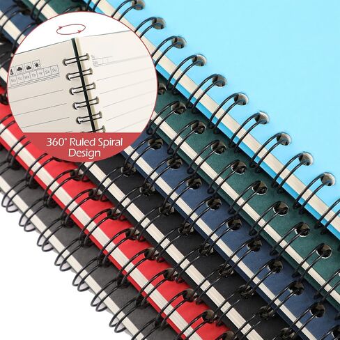 18 Packs A5 Spiral Notebook Students Ruled Spiral Notebooks Hard Cover Spiral Journal College Ruled Notepad Lined Travel Writing Notebooks Office Business Diary Journal, 5.5 x 8.3 Inch, 6 Colors in Saudi Arabia