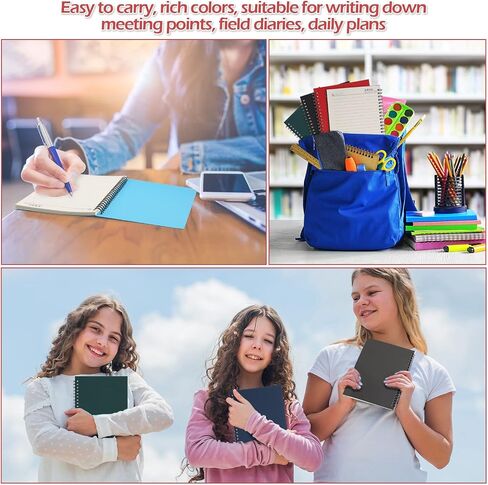 18 Packs A5 Spiral Notebook Students Ruled Spiral Notebooks Hard Cover Spiral Journal College Ruled Notepad Lined Travel Writing Notebooks Office Business Diary Journal, 5.5 x 8.3 Inch, 6 Colors in Saudi Arabia