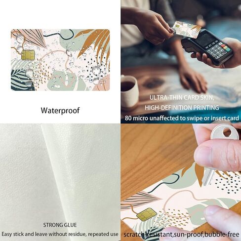 Boho Aesthetic Credit Card Stickers Skin No Bubble Slim Waterproof Anti-Wrinkling Removable Vinyl Debit Skin Cover Credit Card Decals in Saudi Arabia