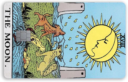 The Moon Tarot Small Chip Credit Card Stickers Slim Waterproof Anti-Wrinkling Removable Vinyl Decals Debit Card Skin Cover in Saudi Arabia