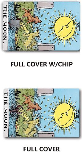 The Moon Tarot Small Chip Credit Card Stickers Slim Waterproof Anti-Wrinkling Removable Vinyl Decals Debit Card Skin Cover in Saudi Arabia