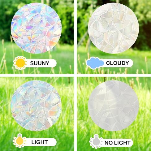 Rainbow Window Clings 25 Pieces Colorful Rainbow Window Stickers Double-Side Sun Catcher Stickers Rainbow Window Clings for Glass Windows Wall Home Office Playroom Bedroom Classroom Decor in Kuwait