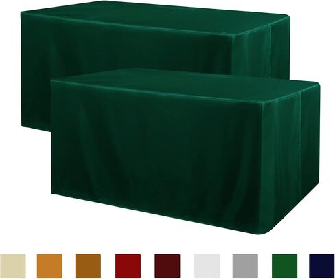 Obstal Black Tablecloth Fitted for 6ft Rectangle Table - Water Resistant Polyester Table Cover for Indoor/Outdoor Use, 72x30 inches in Saudi Arabia