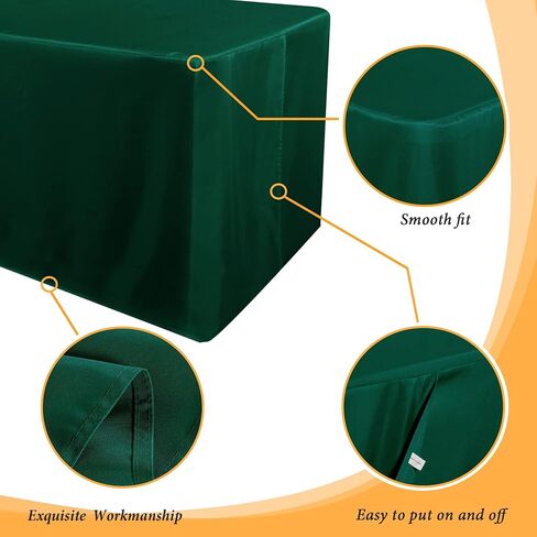 Obstal Black Tablecloth Fitted for 6ft Rectangle Table - Water Resistant Polyester Table Cover for Indoor/Outdoor Use, 72x30 inches in Saudi Arabia