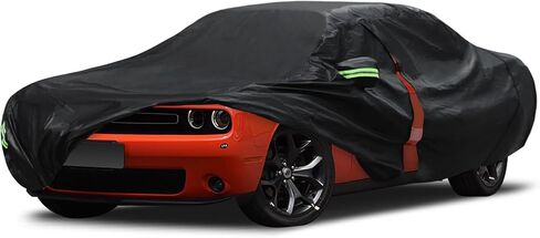 غطاء سيارة ميجافين 6 طبقات مناسب خصيصًا لسيارة دودج تشالنجر 2008-2023، غطاء خارجي مقاوم للماء بالكامل حماية من المطر وأشعة الشمس مع سحاب الباب والقطن الداخلي in Kuwait