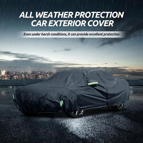 غطاء سيارة ميجافين 6 طبقات مناسب خصيصًا لسيارة دودج تشالنجر 2008-2023، غطاء خارجي مقاوم للماء بالكامل حماية من المطر وأشعة الشمس مع سحاب الباب والقطن الداخلي in Kuwait