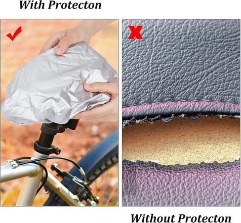 GORGECRAFT غطاء مقعد الدراجة 4 قطع غطاء مقعد الدراجة غطاء المطر غطاء حماية مقعد الدراجة الجبلية مقاوم للغبار، فضي in Saudi Arabia