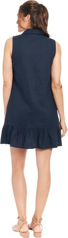 London Times Summer Ruffle line Sleeveless V-Neck Shirtdress Casual Dresses for Women in Saudi Arabia