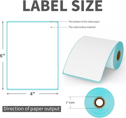 9527 Product 4" x 6" Thermal Labels for Zebra Rollo Direct Thermal Printers, 1 Roll 250 Labels Blank Direct Thermal Shipping Labels in Saudi Arabia