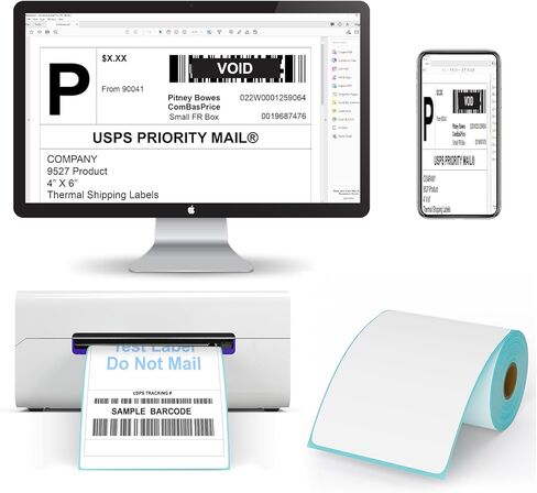 9527 Product 4" x 6" Thermal Labels for Zebra Rollo Direct Thermal Printers, 1 Roll 250 Labels Blank Direct Thermal Shipping Labels in Saudi Arabia