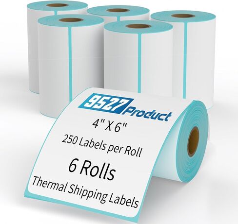 9527 Product 4" x 6" Thermal Labels for Zebra Rollo Direct Thermal Printers, 1 Roll 250 Labels Blank Direct Thermal Shipping Labels in Saudi Arabia