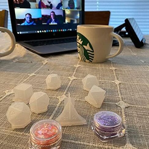 Silicone Resin Casting DND Epoxy polyhedral dice Mold Set d&d Making kit,Fillet Square Triangle Dice Mold Digital Dice Games for Families Handmade Craft Tool(7Pcs) in Saudi Arabia