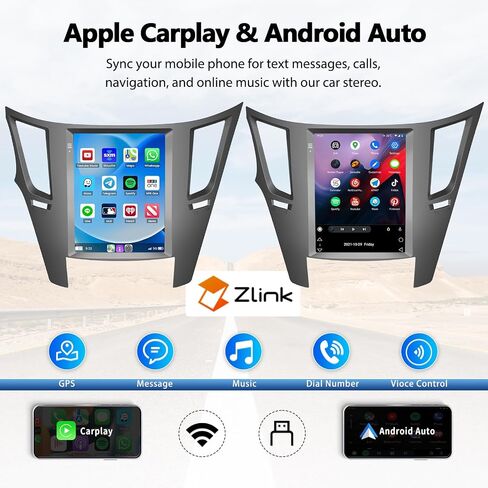 [1G/32G] Android 13 Car Stereo for Subaru Outback Legacy 2010-2014 Radio, 9.7" Touchscreen Wireless Apple Carplay Android Auto GPS Radio with HiFi Audio, BT,WiFi,USB,Backup Camera Mic in Saudi Arabia