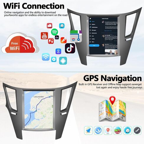[1G/32G] Android 13 Car Stereo for Subaru Outback Legacy 2010-2014 Radio, 9.7" Touchscreen Wireless Apple Carplay Android Auto GPS Radio with HiFi Audio, BT,WiFi,USB,Backup Camera Mic in Saudi Arabia