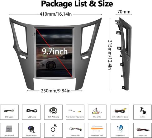 [1G/32G] Android 13 Car Stereo for Subaru Outback Legacy 2010-2014 Radio, 9.7" Touchscreen Wireless Apple Carplay Android Auto GPS Radio with HiFi Audio, BT,WiFi,USB,Backup Camera Mic in Saudi Arabia