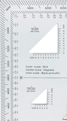 1.2mm Transparent Plastic Military UTM/MGRS Coordinate Scale Map Reading and Land Navigation Topographical Map Scale, Protractor and Grid Coordinate Reader in Saudi Arabia