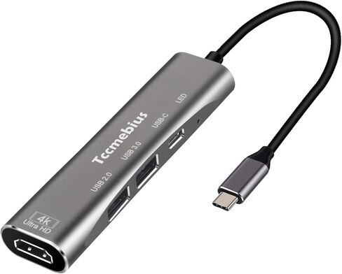 محول USB C Hub متعدد المنافذ، مخرج Thunderbolt 3 إلى HDMI 4K، محور USB 3.0 من النوع c، شاحن PD 100 وات، لجهاز MacBook Pro/air، Nintendo Switch، Chromebook، Samsung، جهاز العرض/الشاشة (TCC-305A) in Kuwait