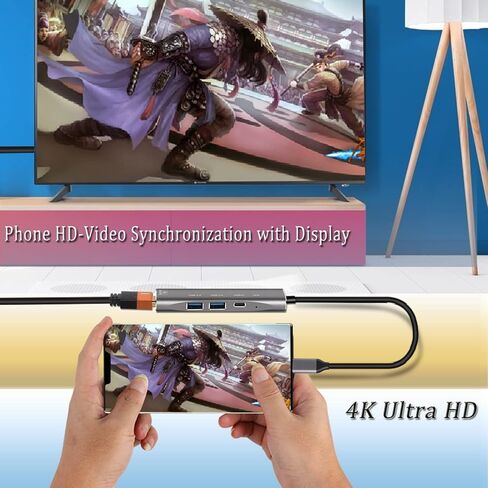 محول USB C Hub متعدد المنافذ، مخرج Thunderbolt 3 إلى HDMI 4K، محور USB 3.0 من النوع c، شاحن PD 100 وات، لجهاز MacBook Pro/air، Nintendo Switch، Chromebook، Samsung، جهاز العرض/الشاشة (TCC-305A) in Kuwait