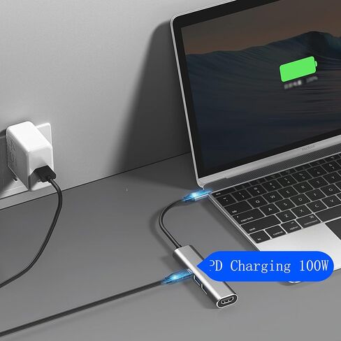 محول USB C Hub متعدد المنافذ، مخرج Thunderbolt 3 إلى HDMI 4K، محور USB 3.0 من النوع c، شاحن PD 100 وات، لجهاز MacBook Pro/air، Nintendo Switch، Chromebook، Samsung، جهاز العرض/الشاشة (TCC-305A) in Kuwait