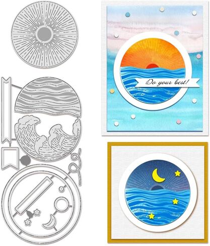 BENECREAT Desserts Cutting Dies, Cookies Pies Stencils 5x4" Cake Decorative Embossing Stencils for Scrapbooking, Photo Album, Greeting Card Making, 0.8mm Thick in Saudi Arabia