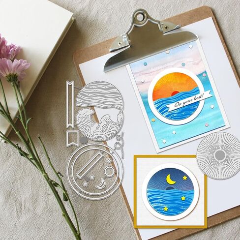 BENECREAT Desserts Cutting Dies, Cookies Pies Stencils 5x4" Cake Decorative Embossing Stencils for Scrapbooking, Photo Album, Greeting Card Making, 0.8mm Thick in Saudi Arabia