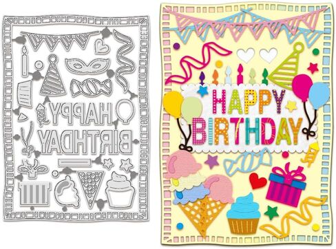 BENECREAT Desserts Cutting Dies, Cookies Pies Stencils 5x4" Cake Decorative Embossing Stencils for Scrapbooking, Photo Album, Greeting Card Making, 0.8mm Thick in Saudi Arabia