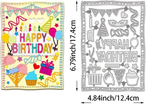 BENECREAT Desserts Cutting Dies, Cookies Pies Stencils 5x4" Cake Decorative Embossing Stencils for Scrapbooking, Photo Album, Greeting Card Making, 0.8mm Thick in Saudi Arabia
