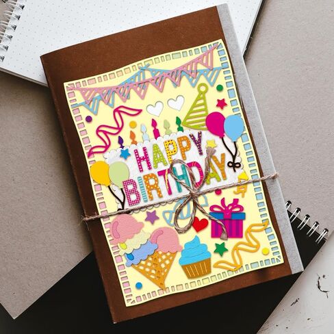 BENECREAT Desserts Cutting Dies, Cookies Pies Stencils 5x4" Cake Decorative Embossing Stencils for Scrapbooking, Photo Album, Greeting Card Making, 0.8mm Thick in Saudi Arabia